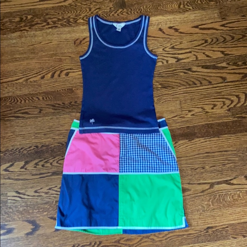 EUC Lilly Pulitzer patchwork skirt outfit Sz 4/XS